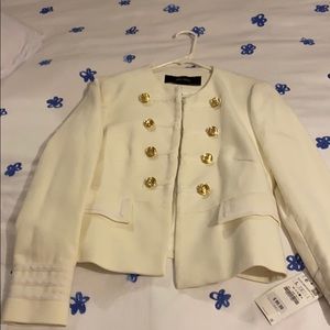 White Zara Militarily Jacket